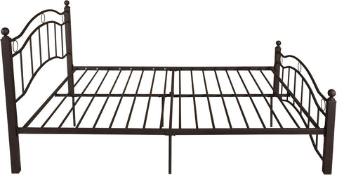 Bouvardia Contemporary Iron King Bed Frame, Hammered Copper