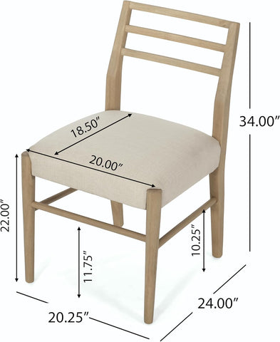 Demlow Dining Set, 20.25 "W X 24 "D X 34 "H, Light Ash + Light Beige Tweed