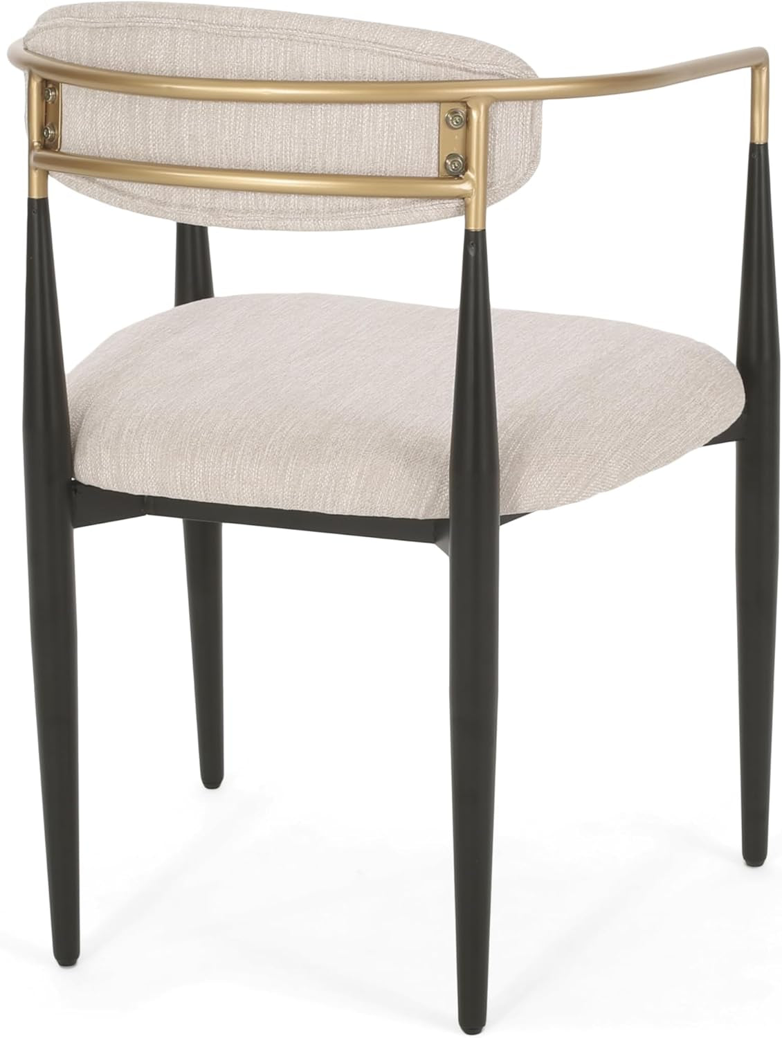 Elmore Dining Chair, 22.75 "W X 21.75 "D X 31.5 "H, Beige + Black + Gold