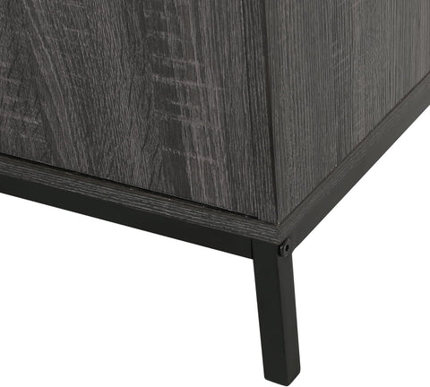 Contemporary Faux Wood Cube Unit Bookcase, Dark Gray and Black