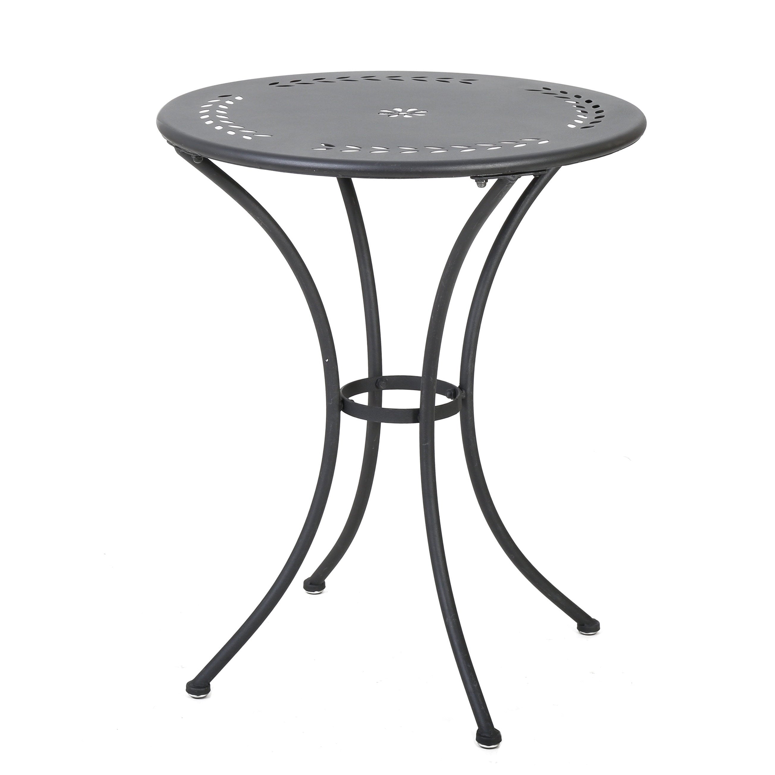 Tottenham Outdoor Iron Bistro Set, Black Sand