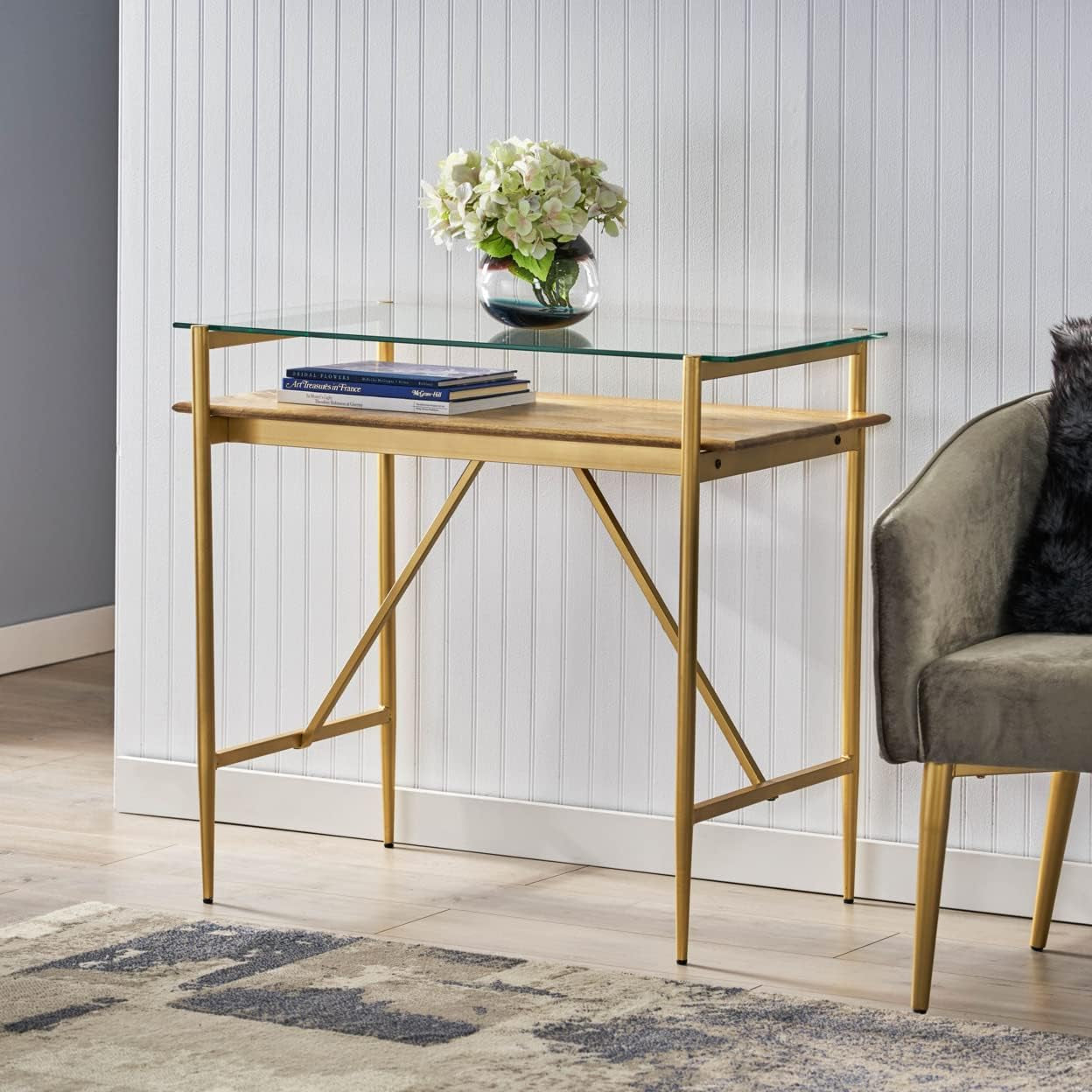 Toland Desk, Gold + Honey