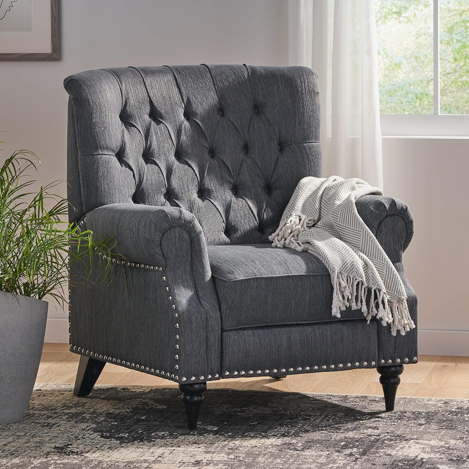 Sunapee Recliner, Charcoal + Espresso
