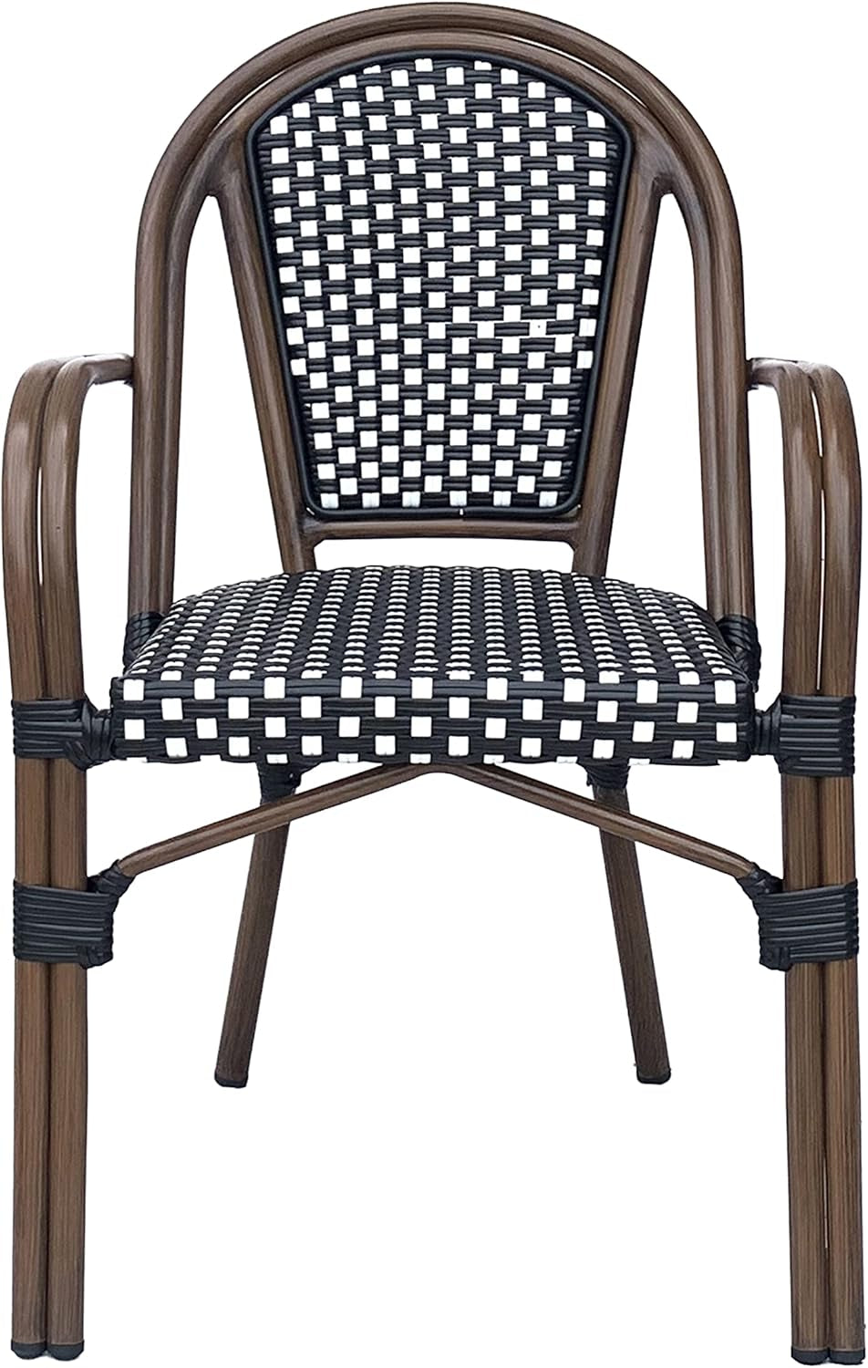 Brianna Bistro Chairs, Black + White + Brown Wood