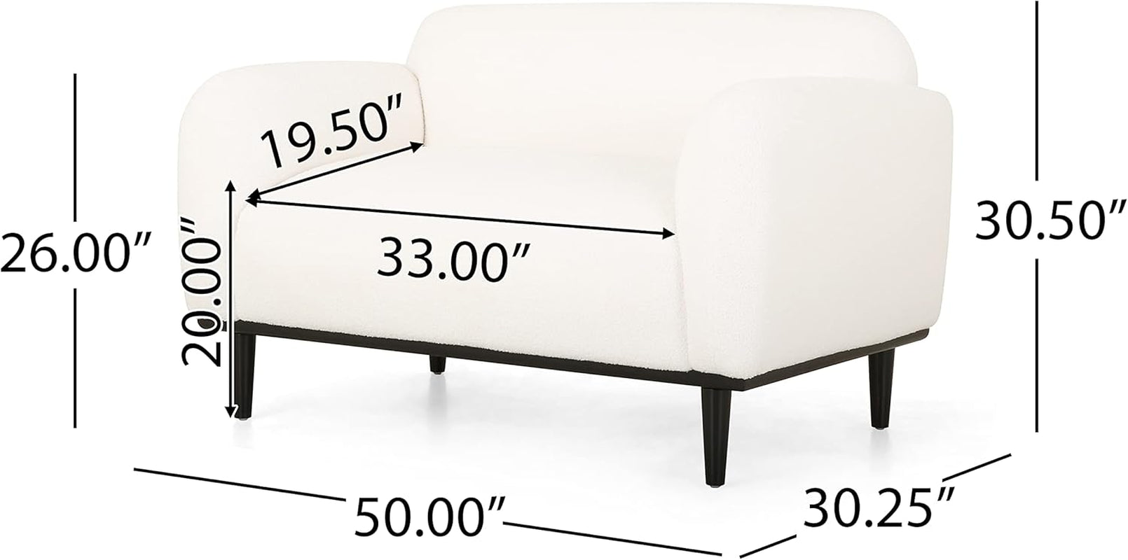 Chaparral Love Seats, White + Matte Black