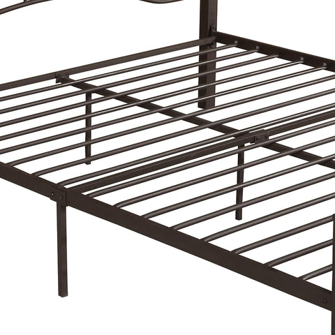 Bouvardia Contemporary Iron King Bed Frame, Hammered Copper