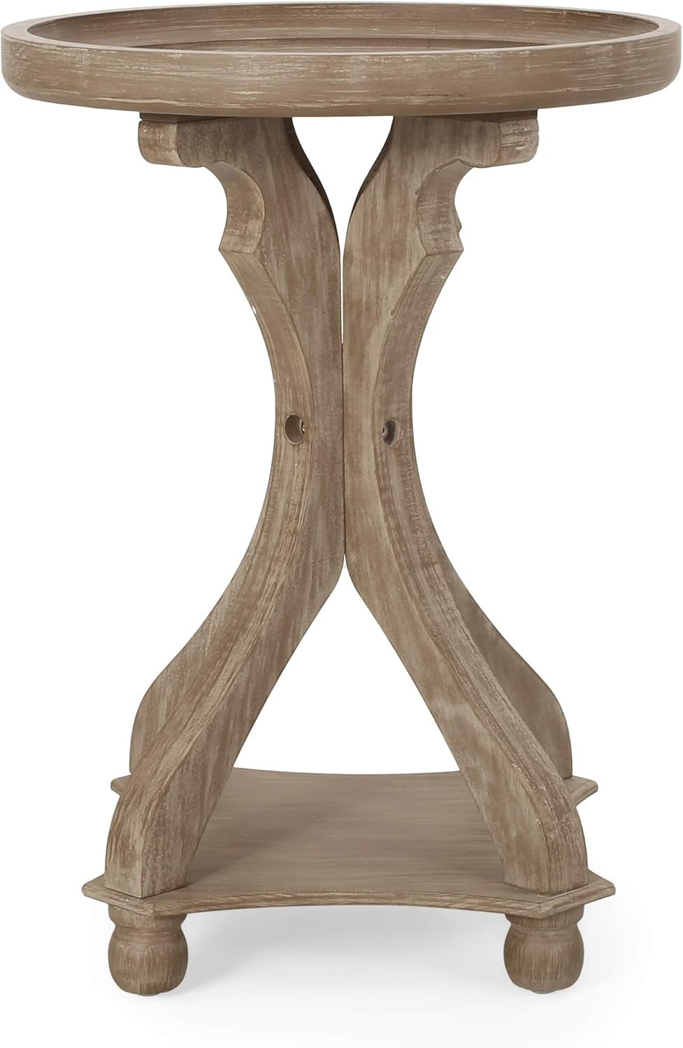 Estelle French Country Accent Table with round Top, Natural