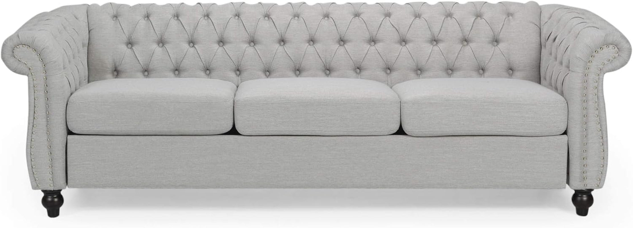 Norma Sofas, Cloud Gray, Dark Brown