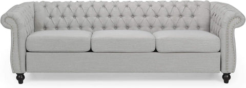 Norma Sofas, Cloud Gray, Dark Brown