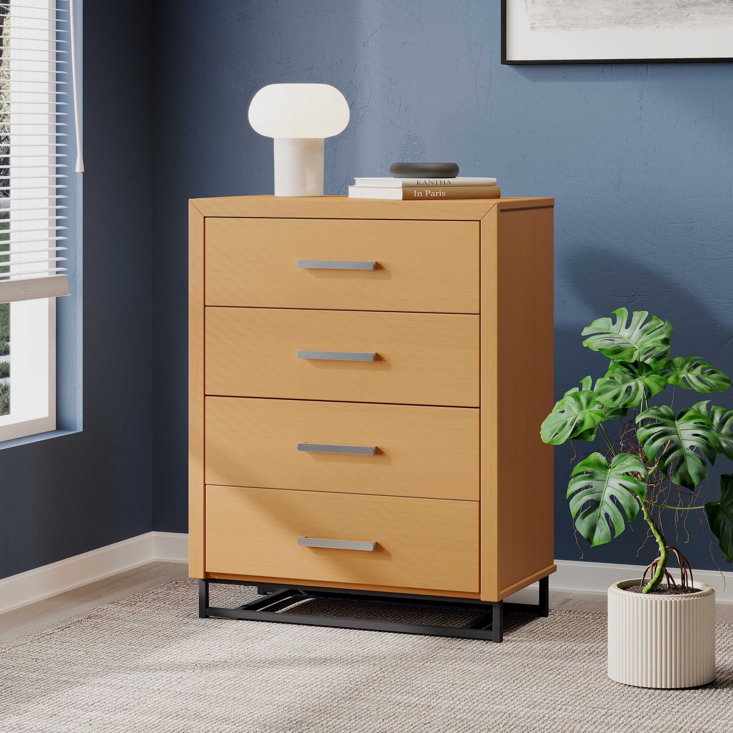 Beeson 4 Drawer Dresser by Natural/Black Light Wood