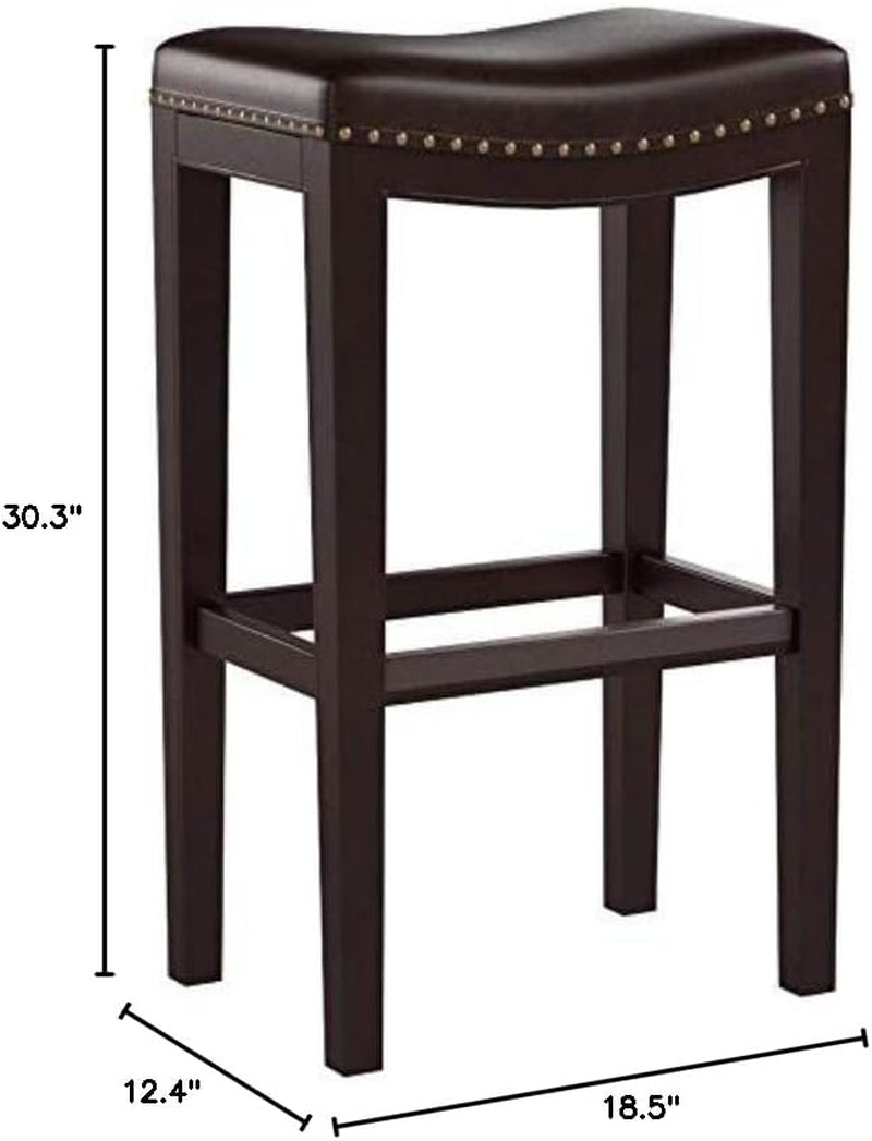 Andres Backless Bar Stools, Brown, Set of 2