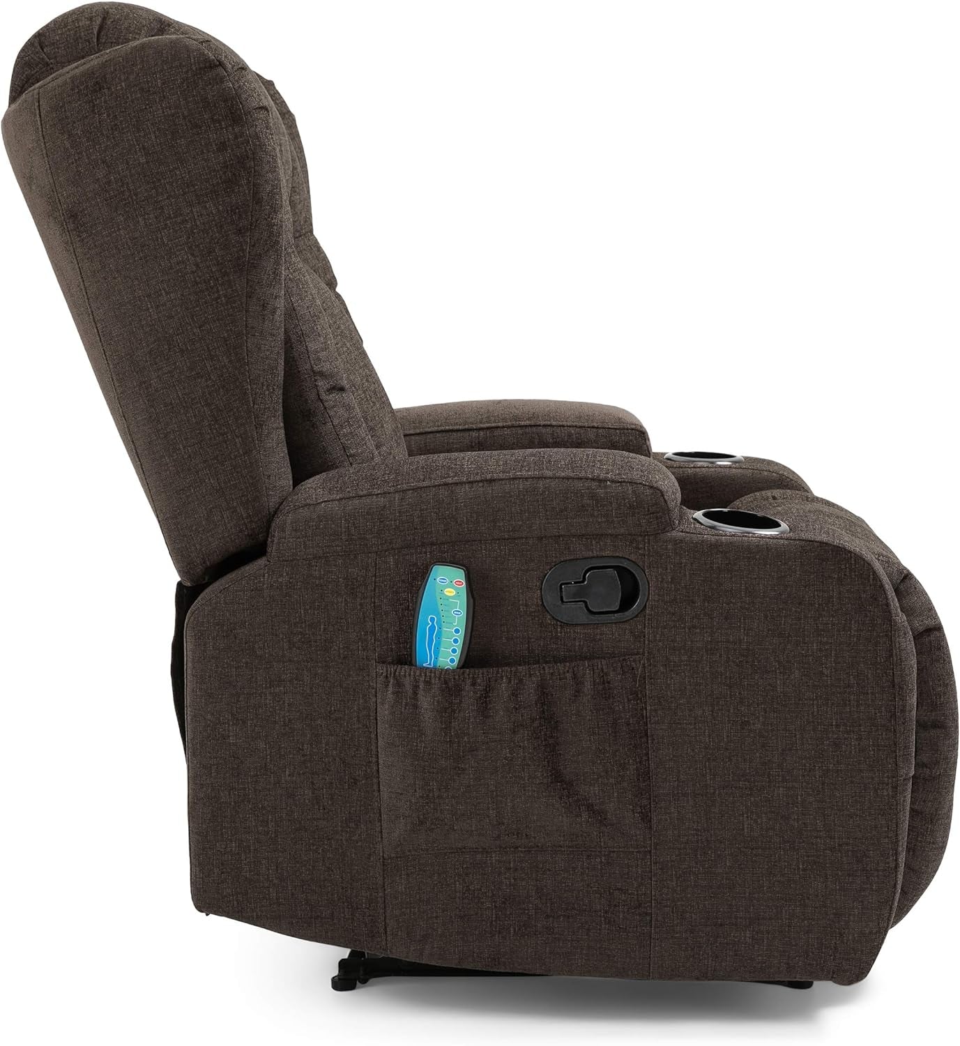 Lavonia Massage Recliner, Brown + Black