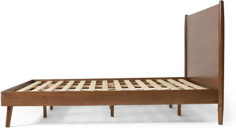 Mid Century Natural Acacia Wood Bed,King,Medium Brown