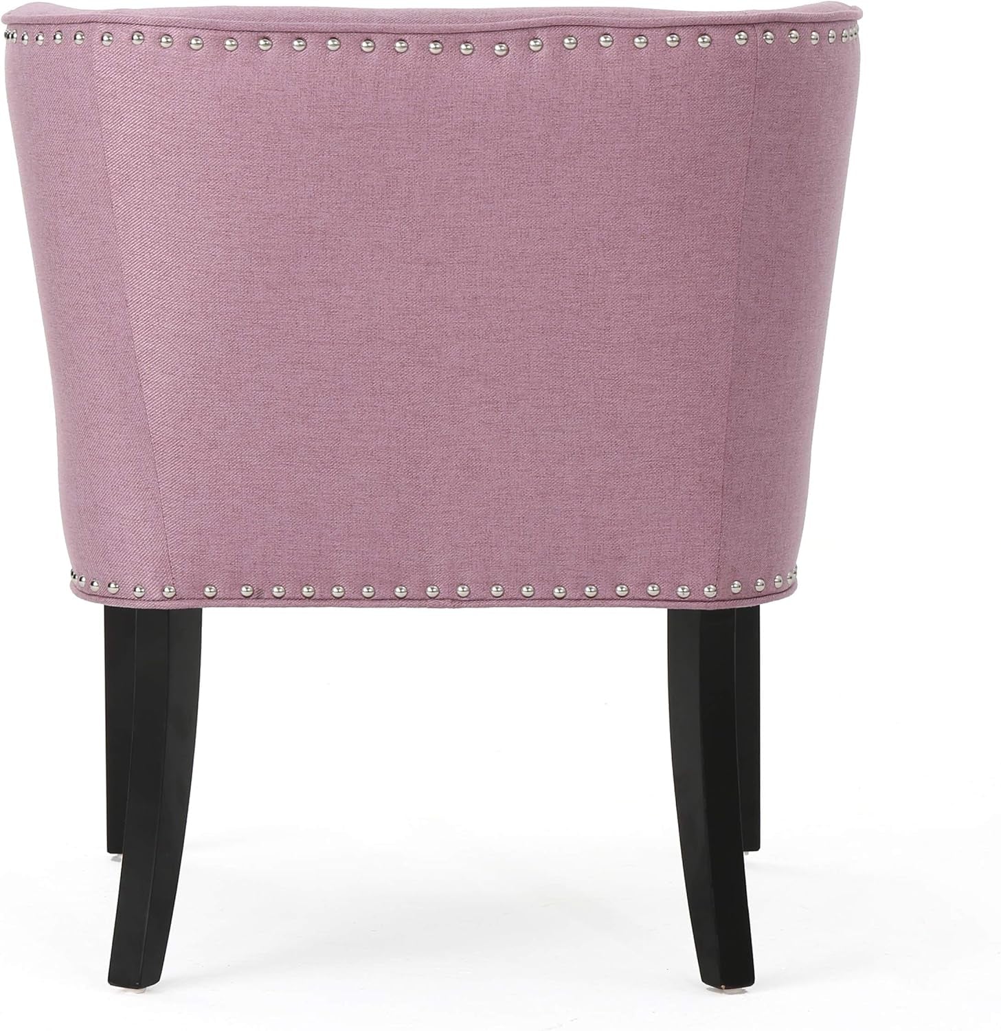 Adelina Occasional Chair Wing Back Nail Head Accents Button Tufted Corded Fabric Lavender, Light Lavendar