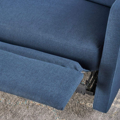 Hana Plush Cushion Tufted Back Loveseat Recliner (Fabric/Navy Blue)., 37D X 46.5W X 40H In