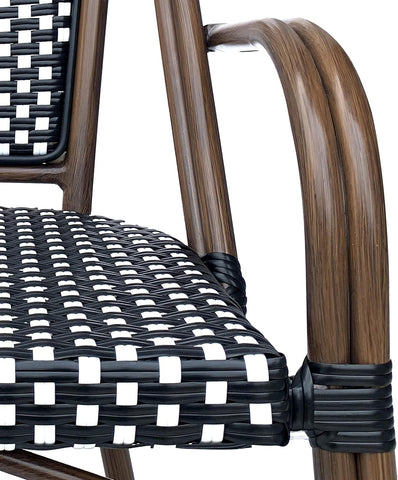 Brianna Bistro Chairs, Black + White + Brown Wood