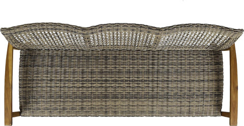 Marcia Outdoor Wood Sofa, Wicker, 75.50 X 31.00 X 31.50, Gray, Natural Stained Finish