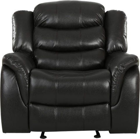 Gdfstudio  Merit Black Leather Recliner/Glider Chair