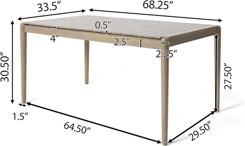 Demlow Dining Set, 20.25 "W X 24 "D X 34 "H, Light Ash + Gray