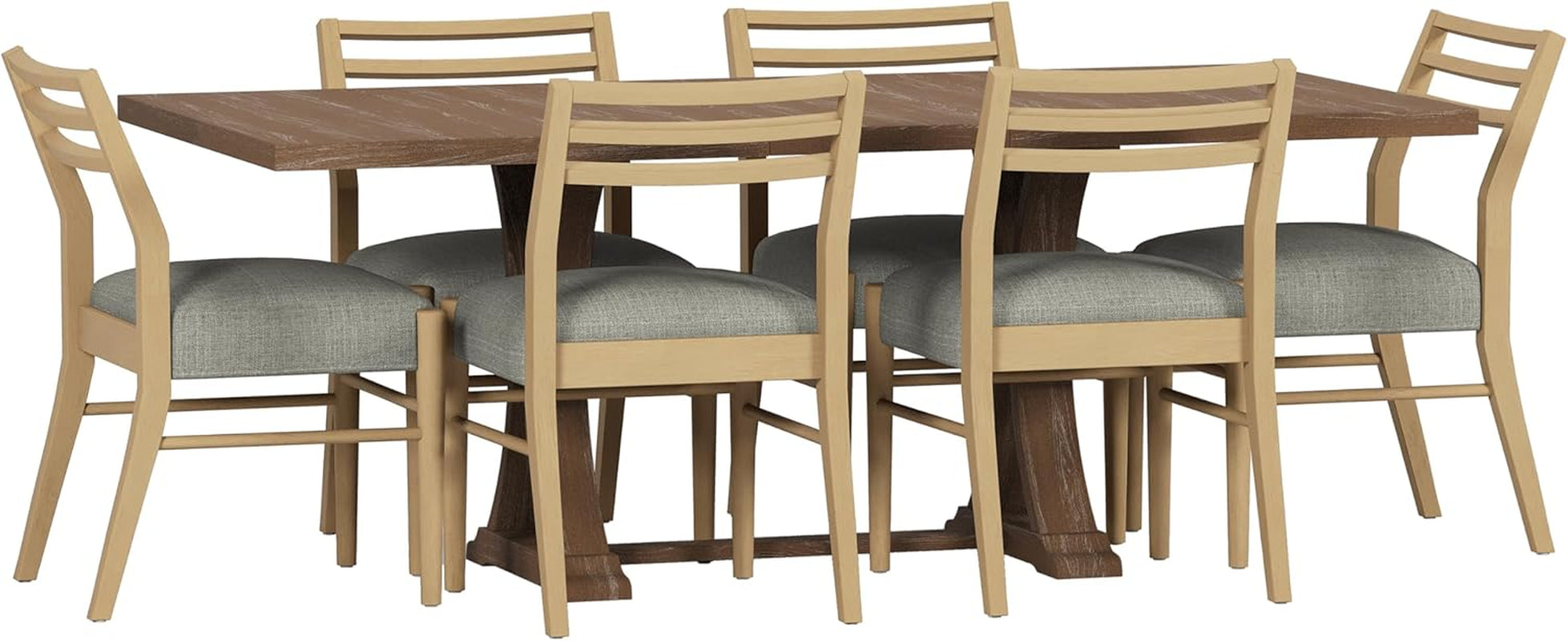 Fernleaf Dining Set, 20.25 "W X 24 "D X 34 "H, Natural Brown + Light Ash + Gray