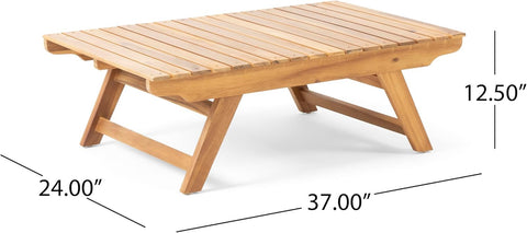Sedona Outdoor Acacia Wood 6 Seater Chair Loveseat Cushions Chat Patio Furniture Conversation Sets with Coffee Table, 37 "W X 28.25 "D X 29.5 "H, Teak + White