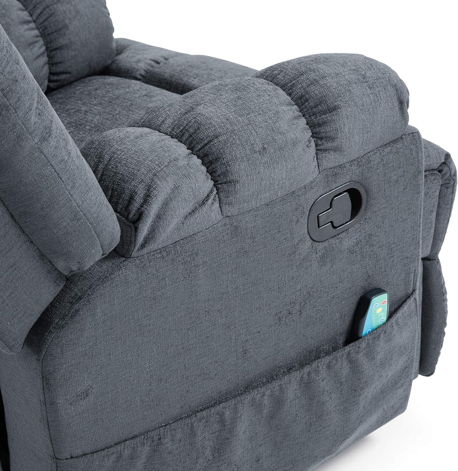 Coosa Massage Recliner, Charcoal + Black