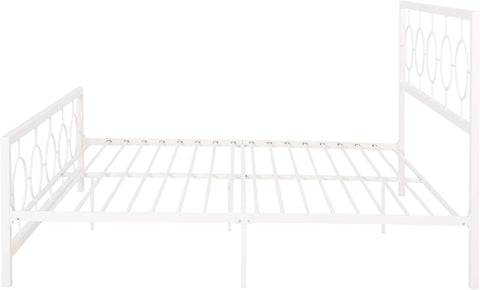 Francoise Modern Iron King Bed Frame, White