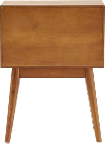 Great Deal Furniture Mid Century Acacia Wood Nightstand, Natural