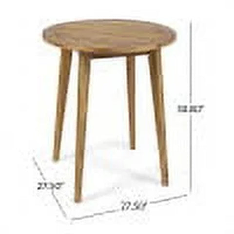 Cassell Outdoor 3 Piece Acacia Wood Bistro Set, Teak