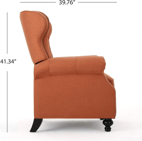 Gdfstudio Waldo Tufted Wingback Recliner Chair(Orange)