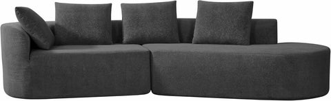 Randa Upholstered Sectional Sofa for Living Room, 5-Seater Oversized Chair Cloud Couch, Fully Assembled Long Sofa Chaise Lounge, Charcoal Gray
