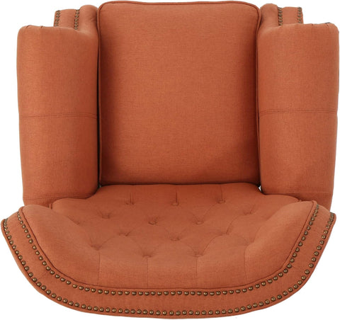 Gdfstudio Waldo Tufted Wingback Recliner Chair(Orange)