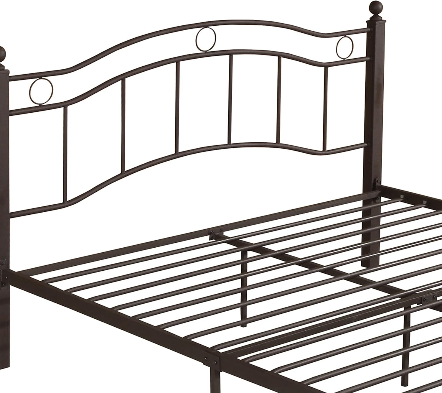 Bouvardia Contemporary Iron King Bed Frame, Hammered Copper