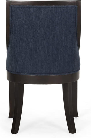 Thurber Dining Chair, Navy Blue + Walnut