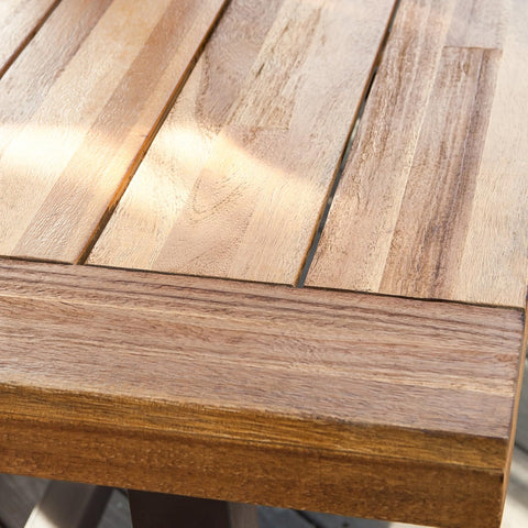 Bowman Wood Outdoor Picnic Table Set | Perfect for Dining, Brown + Black Rustic Metal