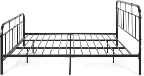 Berthoud Industrial Iron King Bed Frame, Flat Black