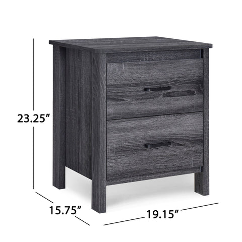 Olimont Contemporary 2 Drawer Nightstand by Sonoma Gray Oak Oak Finish