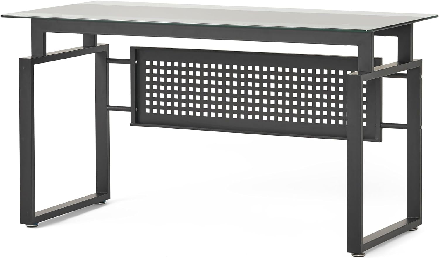 Fiske Glass Office Computer Desk, Black