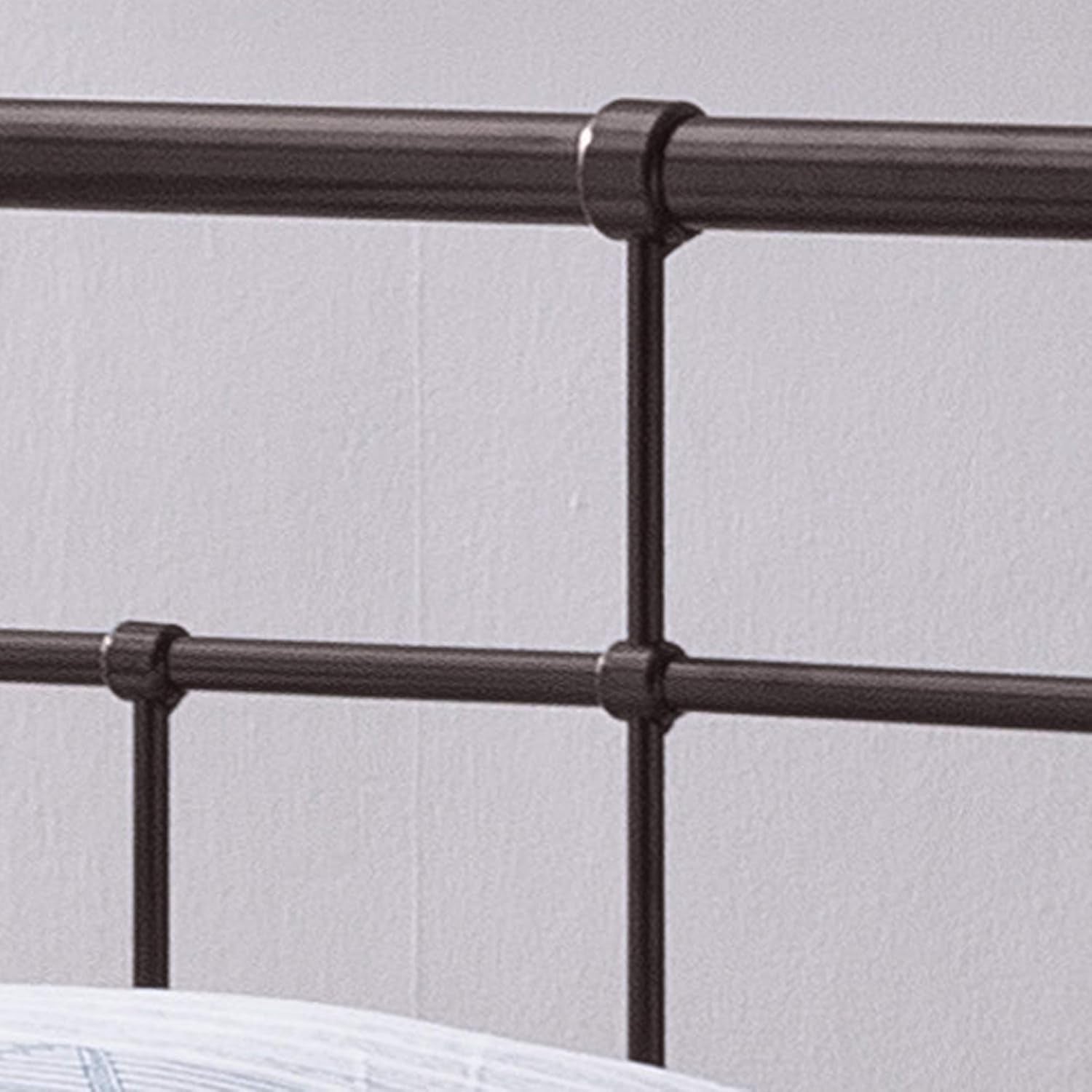 Sylvia Queen-Size Iron Bed Frame, Minimal, Industrial, Hammered Copper