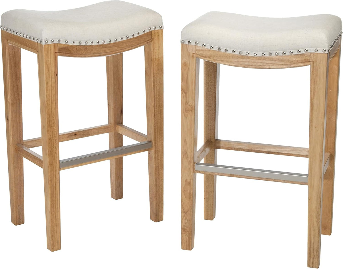 Avondale Backles Bar Stools, 2-Pcs Set, Beige