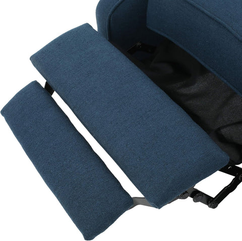 Earlean Fabric Recliner (Set of 2), Navy Blue, Dark Brown