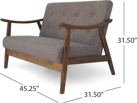 Taya Mid-Century Modern Chat Set, Medium, Dark Gray/Brown