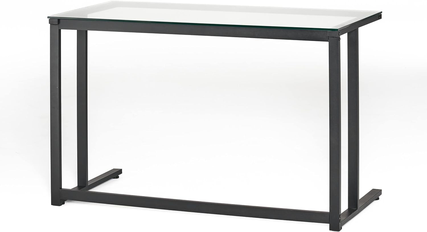 Eghan Tempered Glass Computer Desk, Black