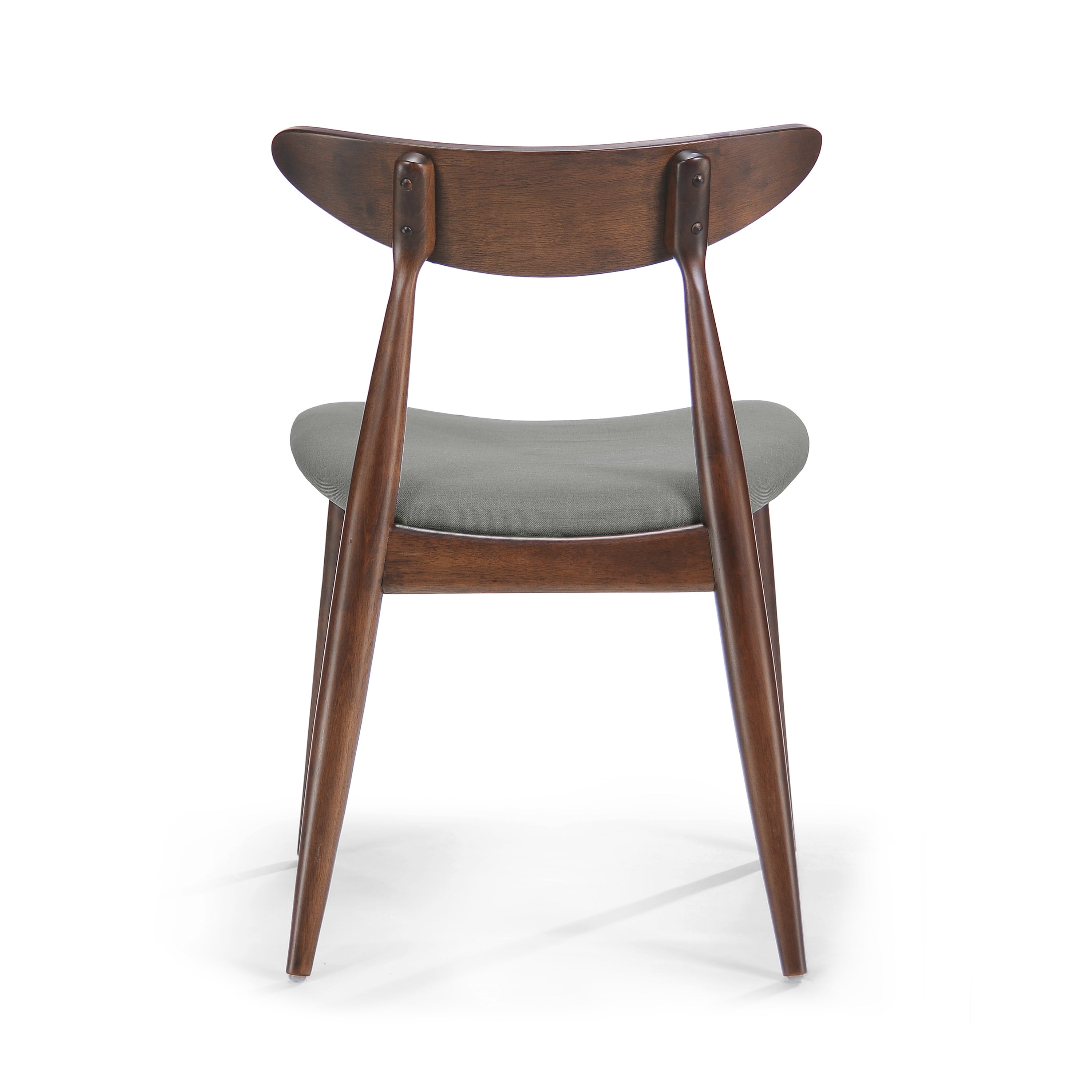 Branson Indoor Fabric Dining Chairs, Set of 2, Light Grey, Walnut