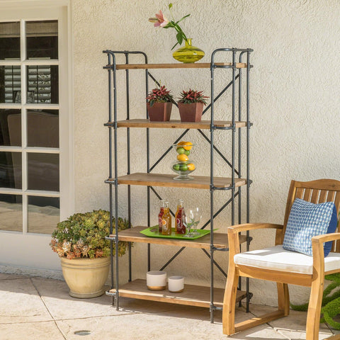 SOHO Indoor-Outdoor Antique Finish -Outdoor Iron 5-Shelf Bookcase