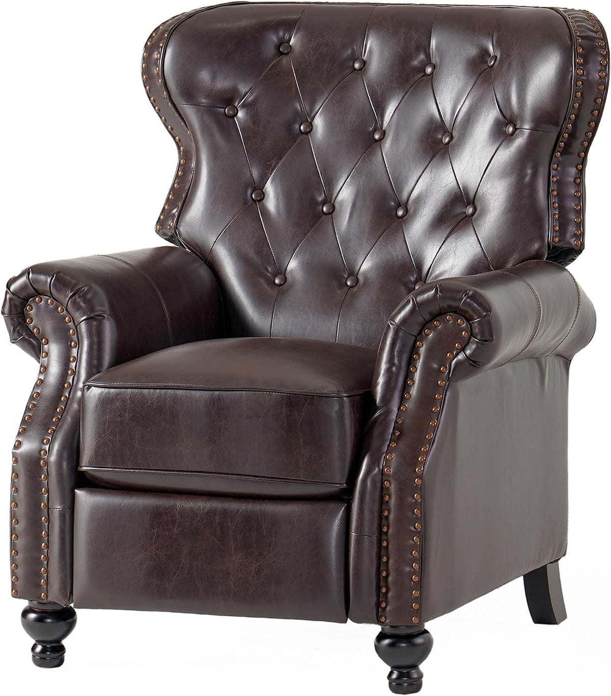 Walder Reconstituted Bycast Leather Recliner, Brown