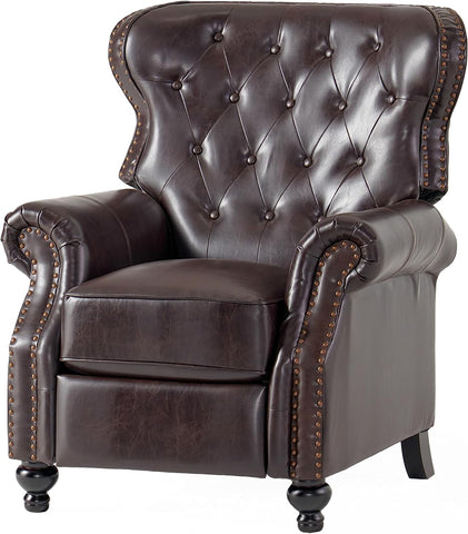 Walder Reconstituted Bycast Leather Recliner, Brown