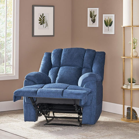 Coosa Massage Recliner, Navy Blue + Black