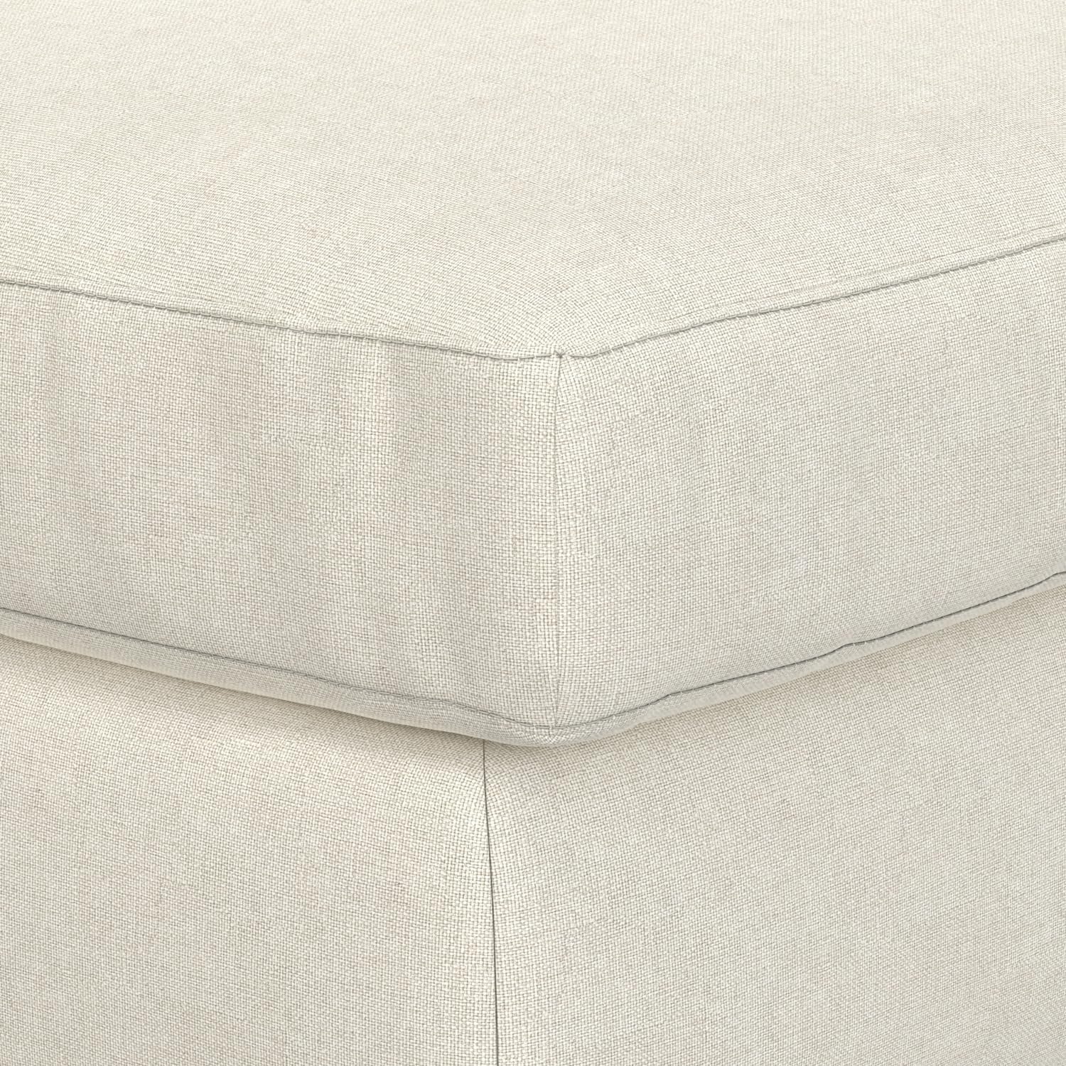 Charlie Left-Facing Sectional Sofa in 100% Recycled Polyester Tightly Woven Performance Fabric, Cream, 122-Inches Wide, Handcrafted Contemporary Style L-Shaped Couch with Chaise