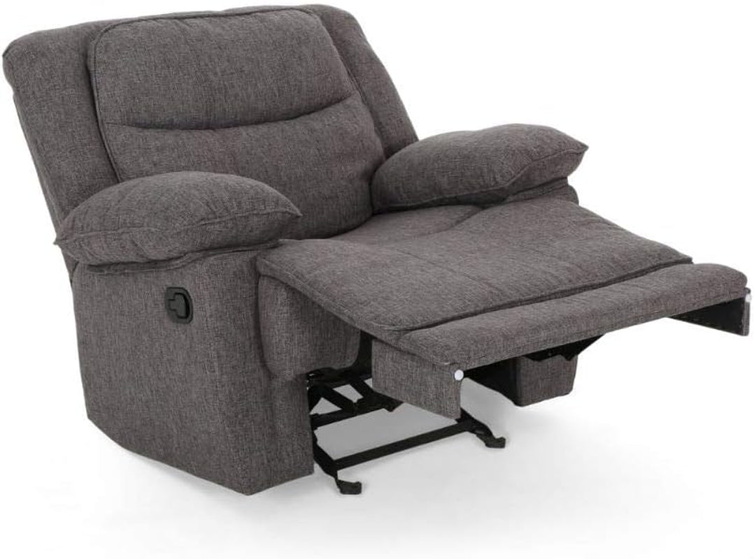 Annabelle Glider Recliner, Charcoal Tweed, Black